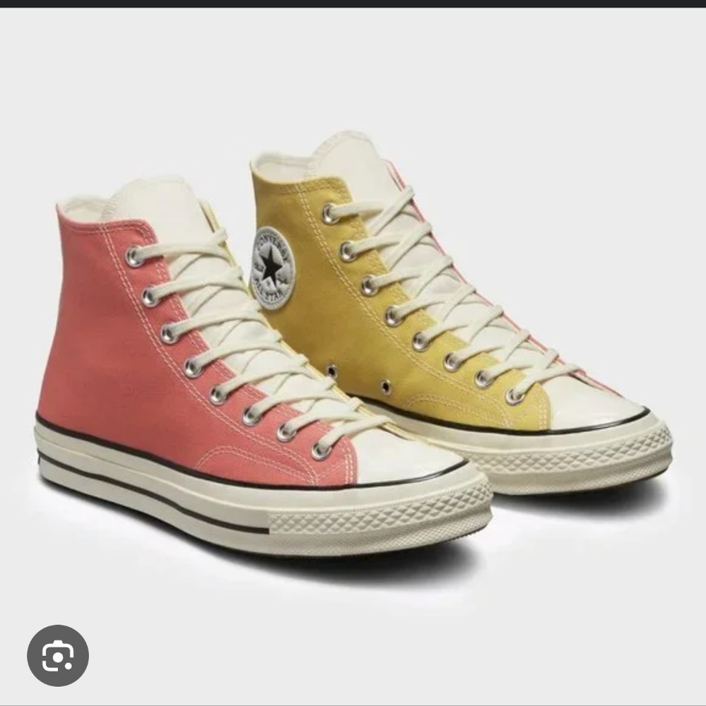 Converse Women's Dual-Tone High-Tops - Coral and Mustard